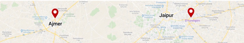 Ajmer and Jaipur branch map
